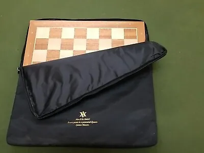 A&A 21.25  Mahogany & Maple Solid Inlaid W/o Notation Wood Chess Board Alex Abel • $65.39