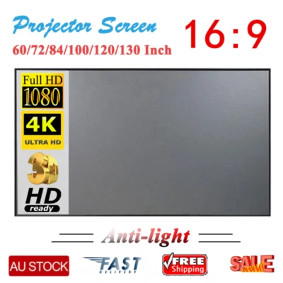 $31.28 • Buy Portable Projector Screen Curtain 3D HD Anti-light Home Cinema Outdoor 60 -130 