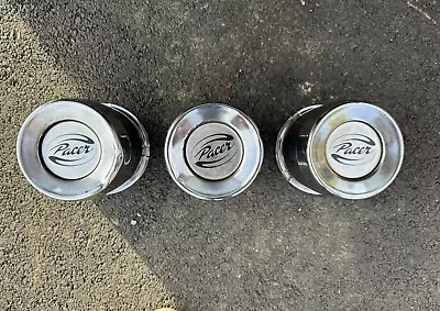 3 Used PACER CHROME WHEEL CENTER CAP PUSH THRU 899058 • $29.80