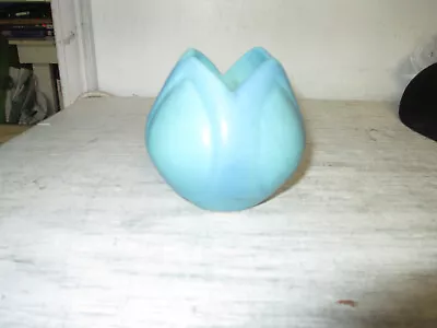 Vintage Van Briggle Pottery Turquoise Tulip Vase 3 1/2  • $35