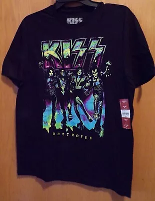 KISS  ~Black  SS Men's Tee SHIRT~Mens Regular Sizes~NEW W/tag~Choose Your Size • $7.99