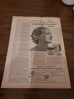 Daggett Ramsdell Cleansing Cream Print Ad 1937 • $2.50