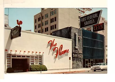 Phoenix AZ Vintage Chrome Postcard The Flame Restaurant 1st Federal Savings -WP1 • $1.49
