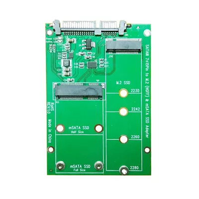 Combo MSATA & Mini PCI- E 2 Lane M.2 NGFF B/M-key SSD To SATA 3.0 III Adapter • $10.91