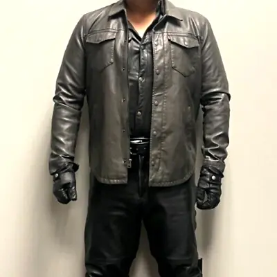 Levi's Gray Leather Shirt Size Men's Large • $59