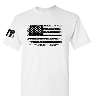 USA Distressed Flag Men T Shirt Patriotic American Tee S - 3XL • $13.90