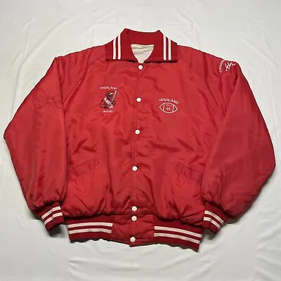 Vintage 80s Varsity Jacket Mens XL Red Highland Scots Band Football USA Made 70s • $29.99