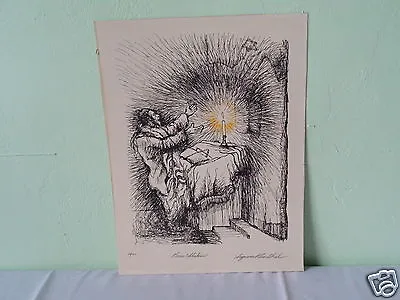 $175 • Buy Vintage Pencil Signed Numbered Seymour Rosenthal Peace Shalom Lithograph Art M46