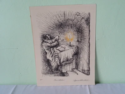$175 • Buy Vintage Pencil Signed Numbered Seymour Rosenthal Peace Shalom Lithograph Art M46