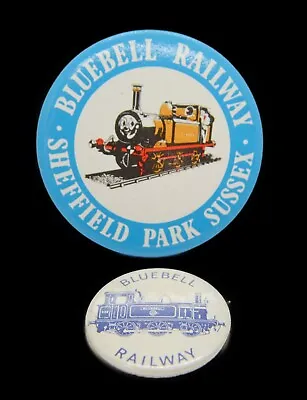 Two Bluebell Railway Train Locomotive Pin Badges Very Large And One Small • £3