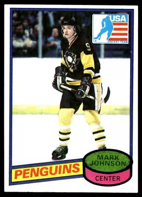 1980-81 Topps #69 Mark Johnson Pittsburgh Penguins Rookie Hockey Card • $2.49