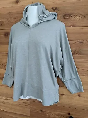 Columbia L Concrete Gray Hoodie Light Wgt Sun Protection Top 10 11 12 3/4 Sleeve • $22.50