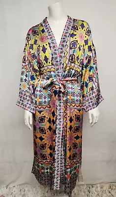 NWT Zara Vibrant Colorful Silky Kimono Satin Robe Size XS • $58