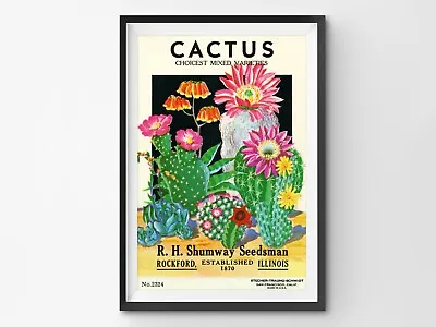 Cactus Vintage Seed Packet POSTER! (up To 24  X 36 ) - Southwest - Decor - West • $18