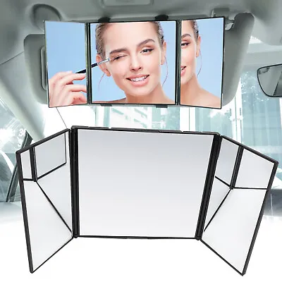 US Car Folding Visor Vanity Mirror LARGE Makeup Travel Cosmetic Tri-Fold Mirror • $9.49