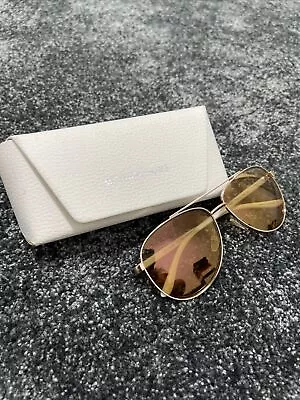 Michael Kors Womens Aviator Sunglasses Rose Gold Lenses With White Trim & Side • $75