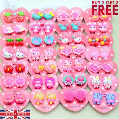  1 Pair Fake Kids Non-Piercing Cartoon Cute Clip-On Earrings For  Girls UKSeller • £1.85