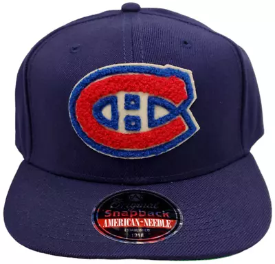 Montreal Canadiens Snapback Flat Bill Felt Stitched Logo Navy • $29.99