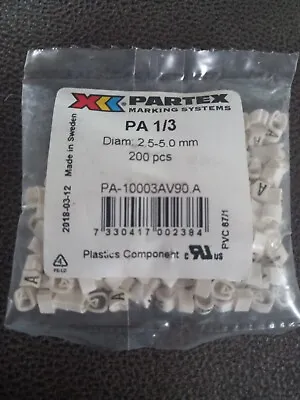 £3.50 • Buy Partex PA1/3 Cable Markers - Letter A (200 Pieces)