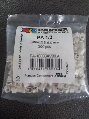£3.50 • Buy Partex PA1/3 Cable Markers - Letter A (200 Pieces)