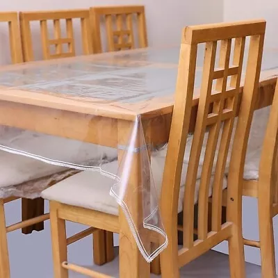 1 Clear Transparent PVC Tablecloth Table Protector Waterproof Covering 60X90 • $14.99