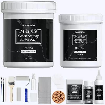 NADAMOO Black Marble Countertop Paint Kit For Kitchen Bathroom Counter Top • $99.99