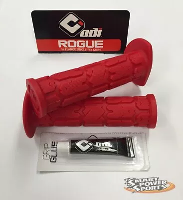 ODI Rogue ATV Handlebar Grips -RED WITH GLUE-  Honda 4 Wheeler ATV - MADE IN USA • $19.95