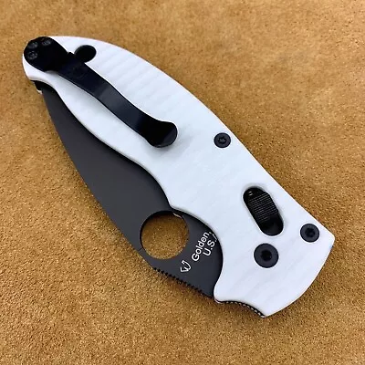 Spyderco Manix 2 C101GPBBK2 W/ Custom White G10 Scales & 2 Choices Of Hardware • $228.88