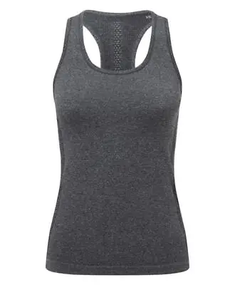 Womens Ladies Vest Racer Back Seamless Wicking Sports Running Gym Fitness Top • £17.95