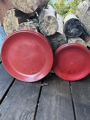 Vintage Mamma Ro Red Plates Italy Set Of 6 Dishes • $17.99