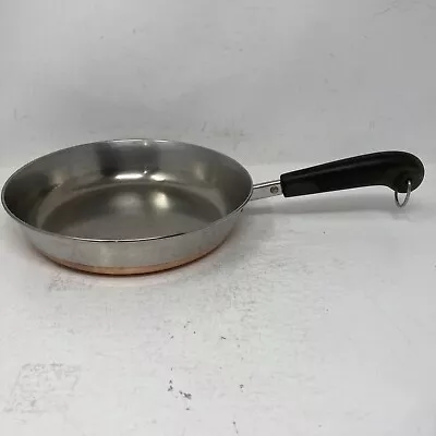 Vintage 1801 Revere Ware 9 Inch Copper Bottom Skillet Fry Pan No Lid Clinton ILL • $9