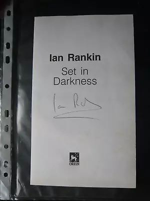 Signature Of Ian Rankin On Title Page Neatly Removed From  Set In Darkness  • £5