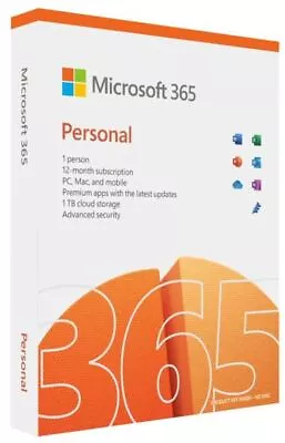 $106 • Buy Microsoft 365 Personal 2021 English APAC 1 Year Subscription Medialess ( Replace