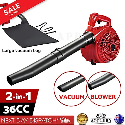 Leaf Blower Vacuum 36cc Petrol 2 Stroke Fuel Garden Outdoor Yard Hand Vac • $180.54