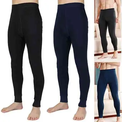 100% Cotton Mens Long Johns Elastic Leggings Bottoms Breathable Nightwear Pants • $11.40