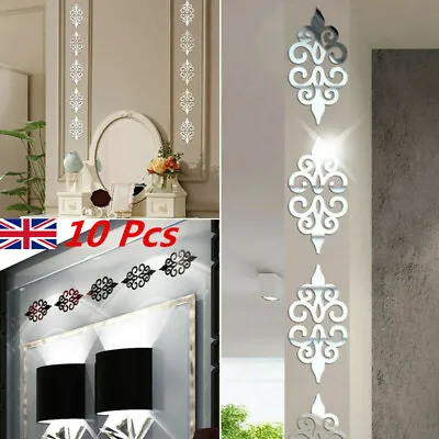 £3.29 • Buy 10X Mirror Flower Wall Sticker Acrylic Mural Decal Wall Home 3D Decor Removable