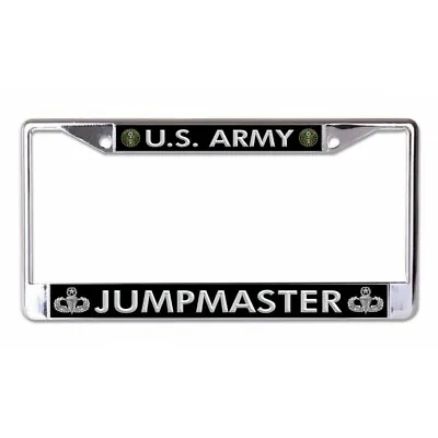 Army Jumpmaster Military Seal Logo Chrome License Plate Frame Made In Usa • $29.99