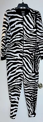 Nick & Nora Pajamas Sleepwear One-Piece Zip Zebra Animal Print Sz S • £19.27