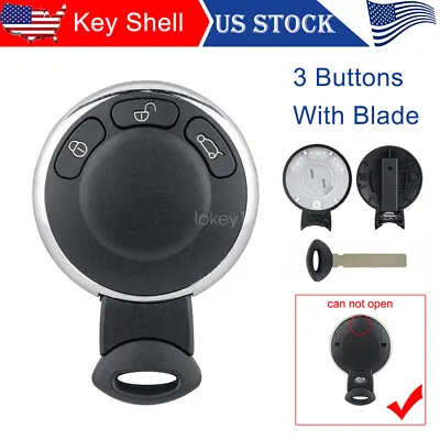 3 Button Key Fob Case Cover For Mini Cooper 2007 2008 2009 2010 2011 2012 2013 • $11.29