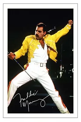 FREDDIE MERCURY SIGNED 6x4 PHOTO PRINT AUTOGRAPH MUSIC QUEEN BOHEMIAN RHAPSODY • £3.49