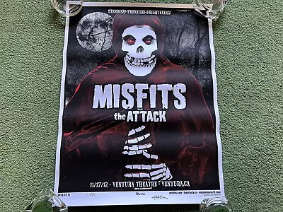 Misfits With The Attack 2012 Ventura Theater Concert Signed Poster Limited 9/80 • $59.99