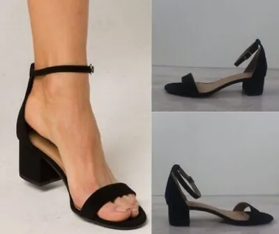 J Jill Ariane Leather Block Heel Sandals Women 9 NWOB Ankle Strap Open Toe Black • $63.79