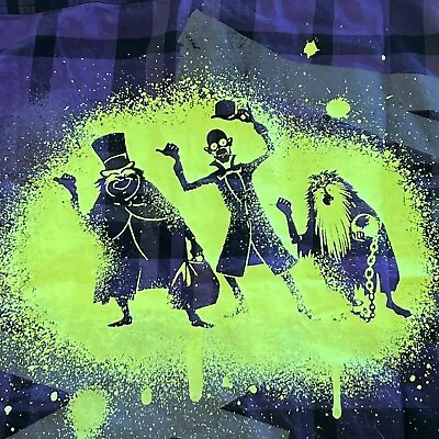 $49.99 • Buy Disney Her Universe Haunted Mansion Hitchhiking Ghosts Purple Plaid Shirt M-BNWT