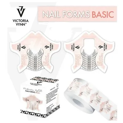 Victoria Vynn Nail Pink Forms BASIC Acrylic Template Gel Extension 100 Stick Box • £5.99