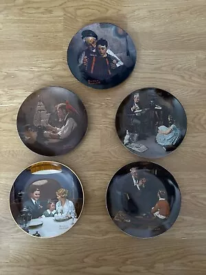 5 Norman Rockwell Plates. • $400