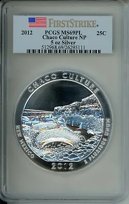 2012 CHACO CULTURE NP AMERICA BEAUTIFUL 5 OZ SILVER PCGS MS69 PL First Strike FS • $435