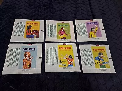 Dandy Gum Cards Wrappers Pop Stars Serie P X 6 Superb Condition 1977 • £89.99