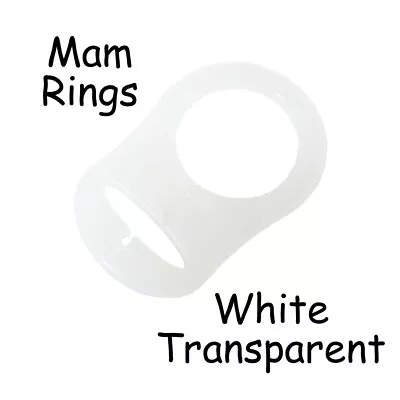 100 MAM Ring Button Style Pacifier Clip Adapter - White Transparent Silicone • $46.60