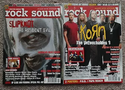 2 ROCK SOUND Music Magazines 36 & 37 Slipknot Korn Posters: P.O.D. Papa Roach • $50