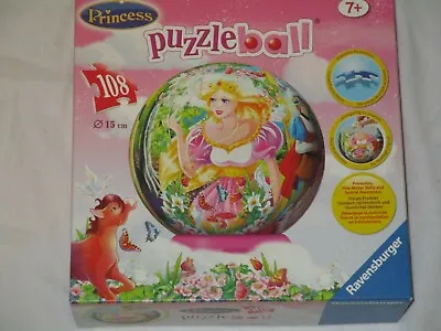 $4.54 • Buy Ravensburger Puzzle Ball Princess Complete 108 Pcs Instructions Stand Excellent 